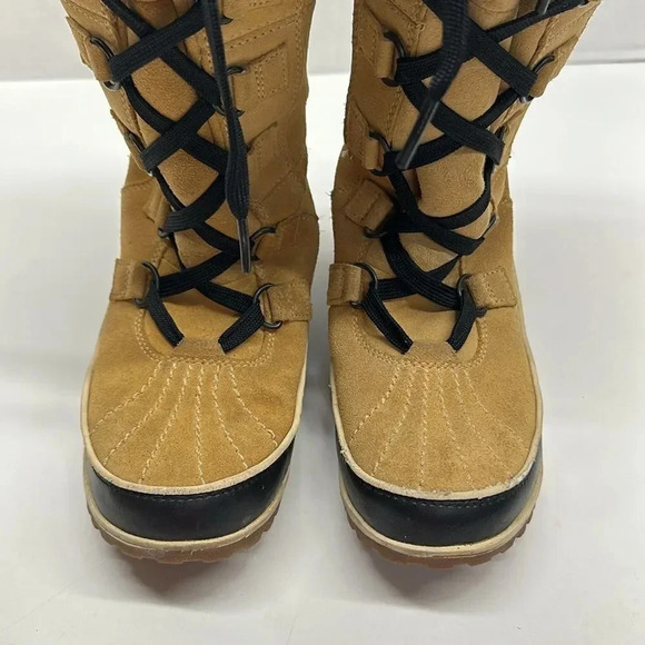 Sorel Tivoli IV Snow Boots Tall Lace Up Boot Shoes Waterproof Black Tan Size 7 - Picture 3 of 10